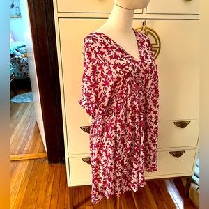 Free People, NWT tunic dress. Pink and white, Mint, not worn.